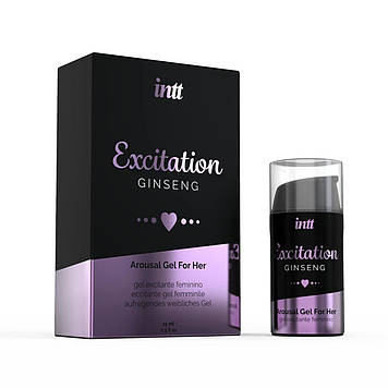 Збуджувальний гель Intt Excitation (15 мл) з екстрактом женьшеню, з ефектом вібрації Bomba💣