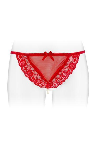 Трусики-стрінги з перлинною ниткою Fashion Secret KATIA Red Bomba💣, фото 1