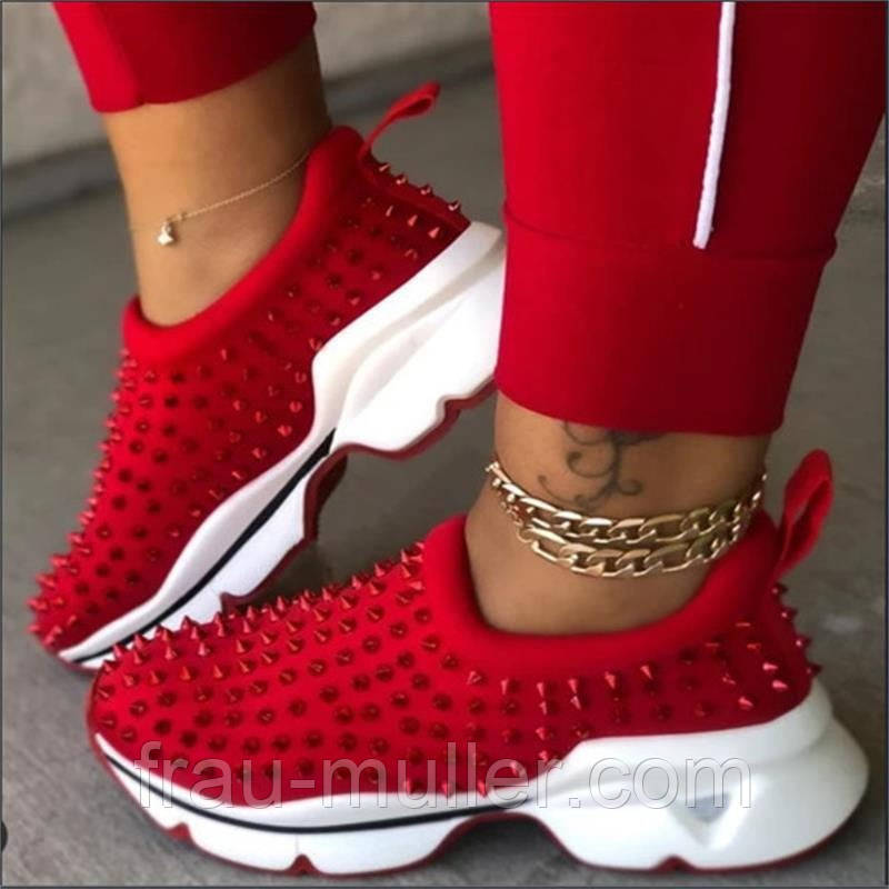 Червоні стильніе кросівки жіночі 25,5 по устілці  Bling Shoes, фото 1
