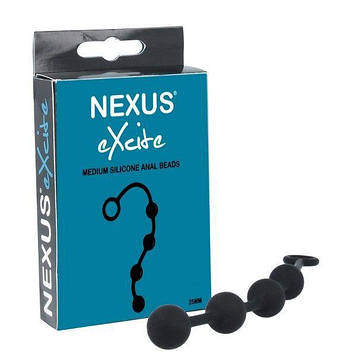Анальні кульки Nexus Excite Medium Anal Beads, силікон, макс. діаметр 2,5 см Bomba💣