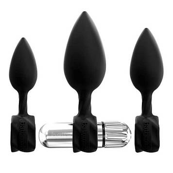 Набір анальних вібропробок Bathmate Anal Training Plugs VIBE, діаметр 2,5 см - 3,1см - 3,8см Bomba💣
