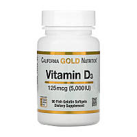 Витамин д3 California Gold Nutrition Vitamin D3 125 mcg 5000 IU 90 капсул