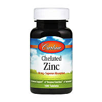 Цинк Carlson Labs Chelated Zinc 30 mg 100 таблеток