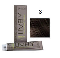 Крем-краска для волос безаммиачная Nouvelle Lively Hair Color 3 Темно-каштановый 100 мл