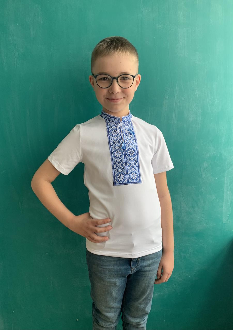 Вишиванка для хлопця Класика голуба, фото 1