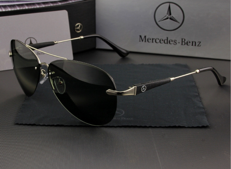 Чоловічі Сонцезахисні окуляри Авіатор із логотипом Mercedes-Benz / Мерседес Срібло+