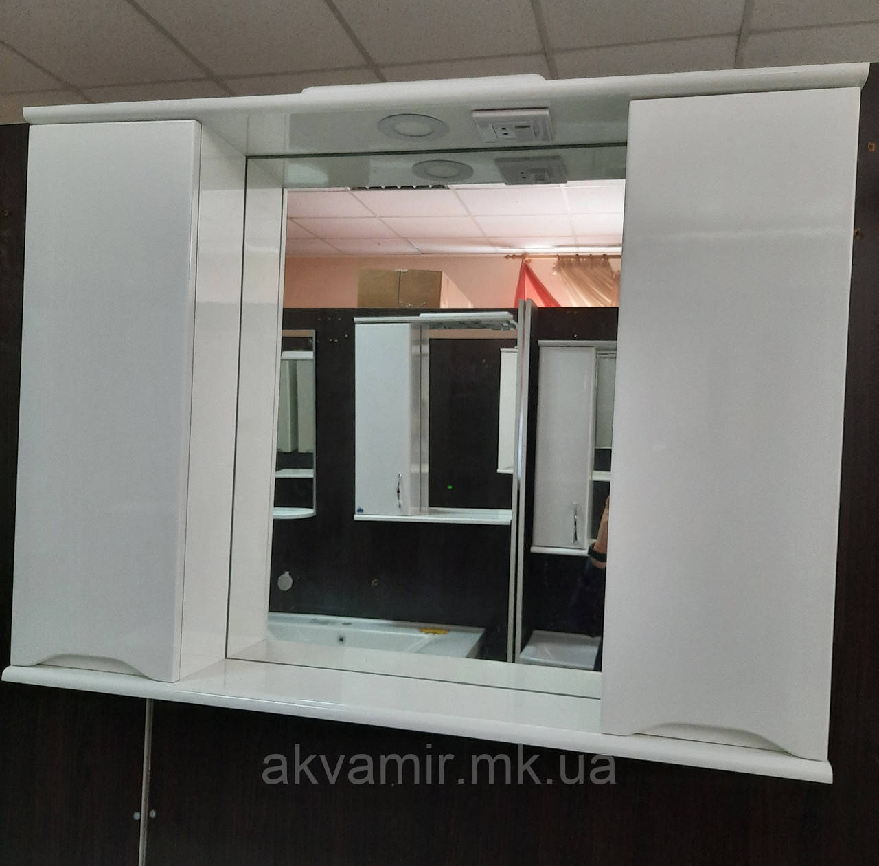 Дзеркало у ванну Марко Ніколь 95 см (два шафки), фото 1