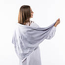 Кашемірова хустка з камінцями "Метелики" 90х90см Сіра, фото 3