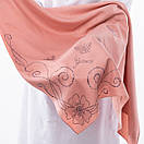 Кашемірова хустка з камінцями "Метелики" 90х90см Моркв'яна, фото 4