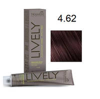 Крем-краска для волос безаммиачная Nouvelle Lively Hair Color 4.62 Фиолетово-Красный Каштан 100 мл