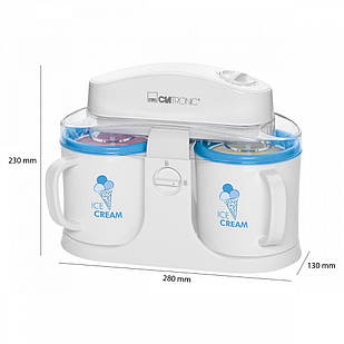 Морожениця автоматична CLATRONIC ICM 3650 апарат для приготування морозива електричний на 2 порції