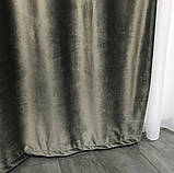 Штори з оксамиту Штори 150х270 Штори оксамитові на тасьмі Штори з підхопленнями Колір Сірий, фото 5