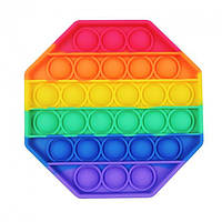 Антистресс сенсорная игрушка Pop It Восьмиугольник Силиконовая Поп Ит Push Up Bubble Разноцветная