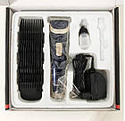 Акумуляторна машинка для стрижки волосся Gemei Gm 6005 Чорно-Бежева, фото 2