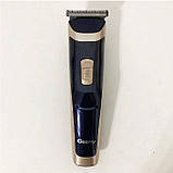 Акумуляторна машинка для стрижки волосся Gemei Gm 6005 Чорно-Бежева, фото 4