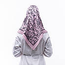 Тонка кашемірова хустка  75х75см Бузково-рожева, фото 2