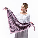 Тонка кашемірова хустка  75х75см Бузково-рожева, фото 3