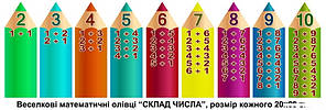Склад числа Олівці 20*60 НАЛІПКИ