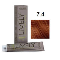 Крем-фарба для волосся безаміачна Nouvelle Живий Hair Color 7.4 Мідний блонд 100 мл