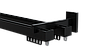 Карнизи для штор стіновий Арин Квадро подвійний Чорний, фото 3