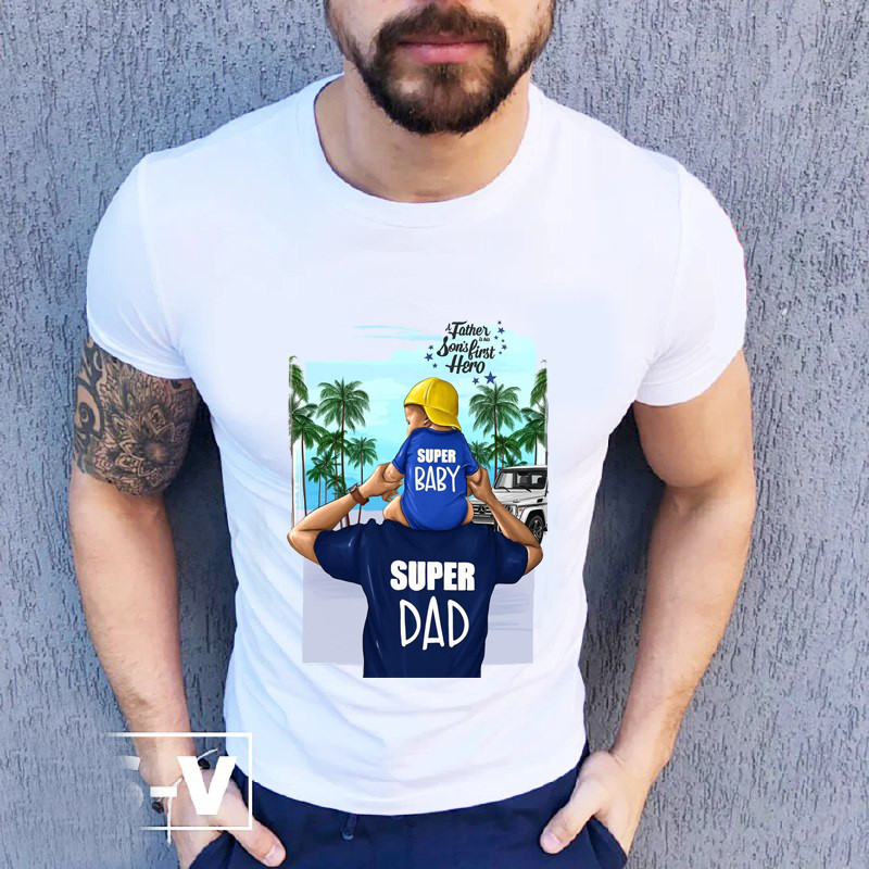 Чоловіча футболка з принтом Супер Тато Super Dad