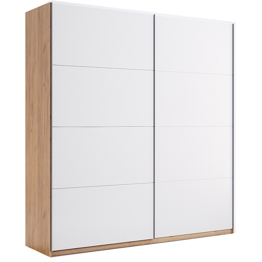 Шафа-купе в спальню, у передпокій 1,5м без дзеркал Asti / Асті Дуб Крафт — Глянець Білий TM Міро Марк
