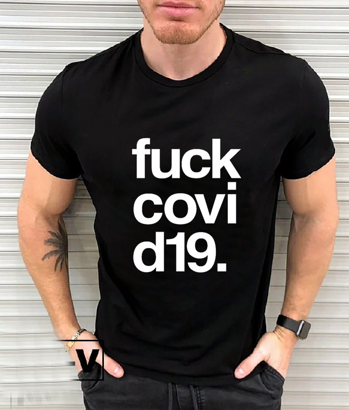 Чоловіча футболка з принтом F*ck covid, фото 1