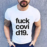 Чоловіча футболка з принтом F*ck covid, фото 2