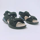 Дитячі шкіряні сандалі хлопчикам, чорні спортивні босоніжки, розмір 34, устілка 22,5 см, фото 2