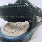 Дитячі шкіряні сандалі хлопчикам, чорні спортивні босоніжки, розмір 34, устілка 22,5 см, фото 9