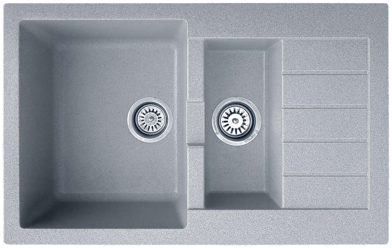 Гранітна мийка дві чаші Valetti EcoLine модель №29 сіра 7850, фото 1