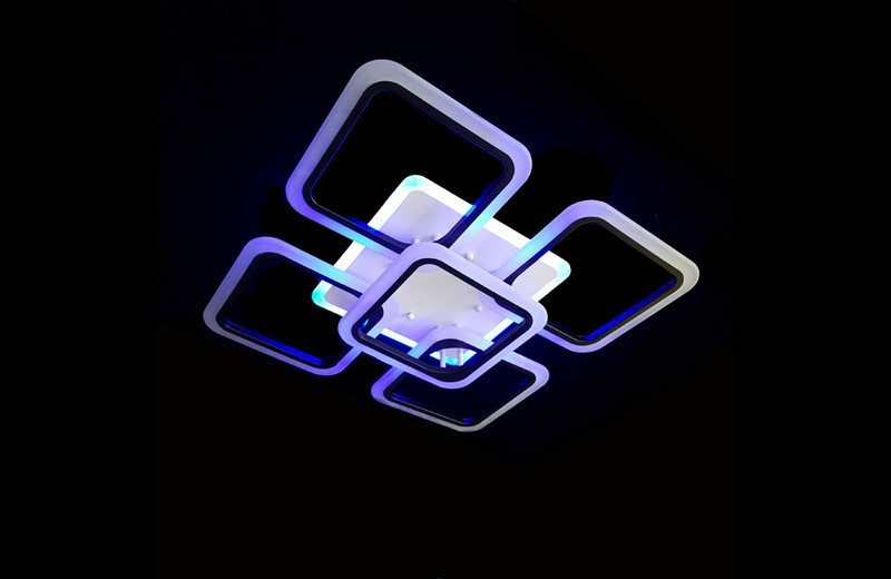 Стельова LED люстра з димером і кольоровою підсвіткою 125W A8060/4+1BK LED 3color dimmer
