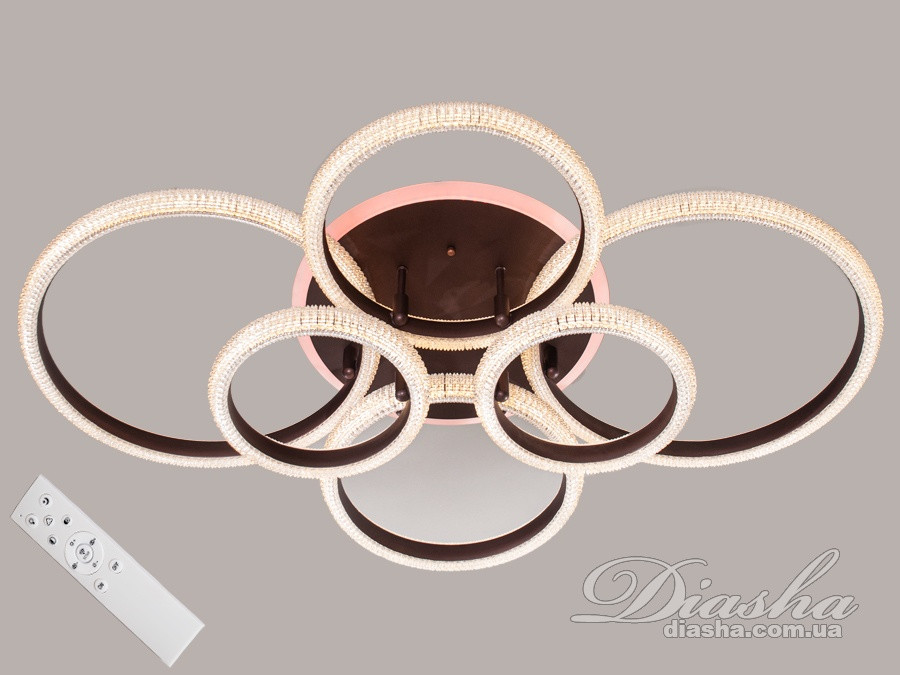 Стельова LED-люстра з діммером і підсвічуванням, 165W MX77011/2+2+2CF LED 3color dimmer