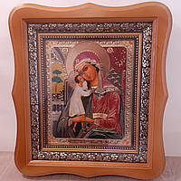 Ікона Взискання Загиблих Пресвята Богородиця, лик 15х18 см, у світлому дерев'яному кіоті