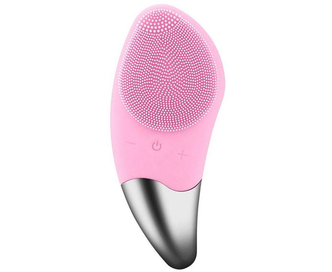 Електрична силіконова щітка-масажер для обличчя Sonic Facial Brush Рожева, фото 1