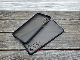 Матовий чохол бампер для Samsung Galaxy S21 Plus чорний протиударний захист камери