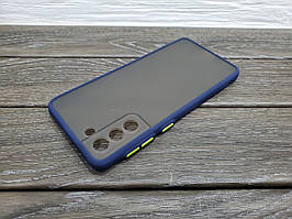 Матовий чохол бампер для Samsung Galaxy S21 Plus синій протиударний захист камери