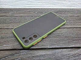 Матовий чохол бампер для Samsung Galaxy S21 Plus хакі протиударний захист камери