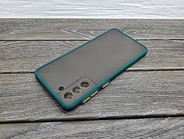 Матовий чохол бампер для Samsung Galaxy S21 Plus зелений протиударний захист камери