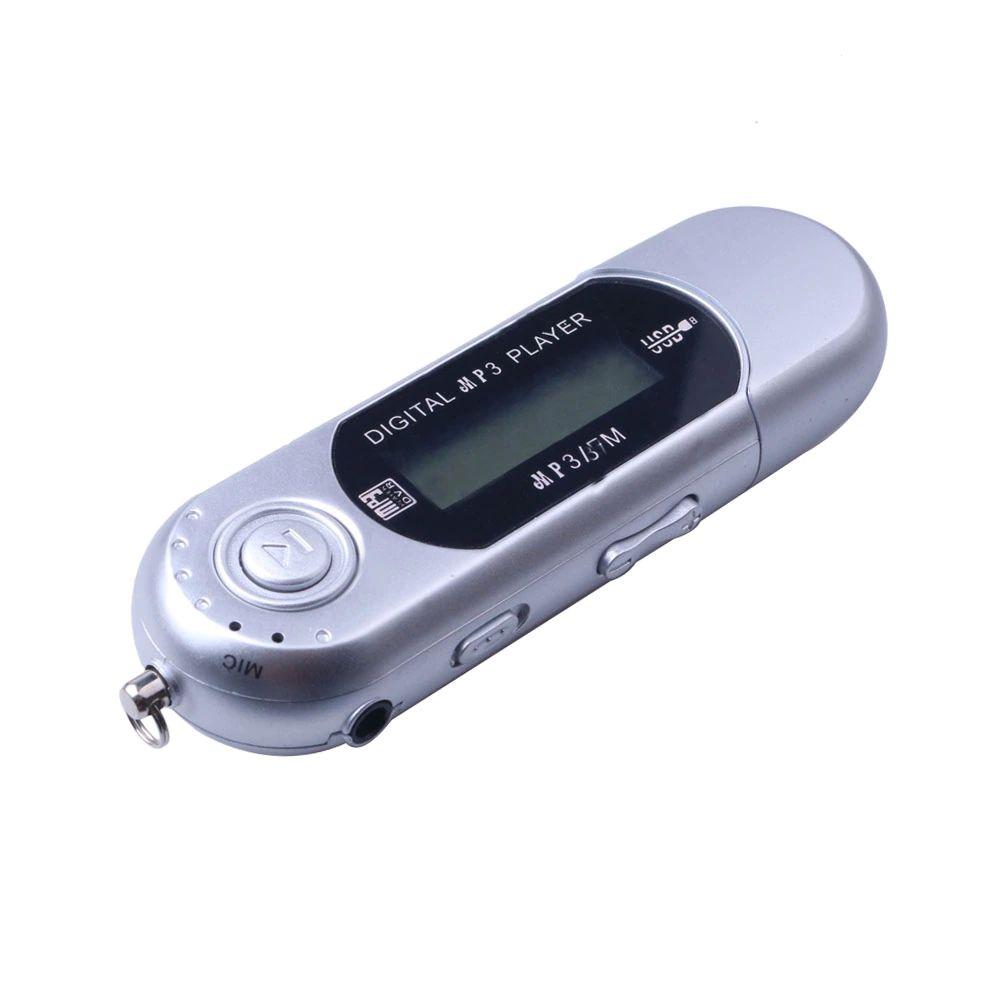 Mp3 плеєр + FM радіо + USB (на батарейці ААА) сріблястий, русифіковане меню