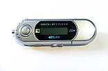 Mp3 плеєр + FM радіо + USB (на батарейці ААА) сріблястий, русифіковане меню, фото 4