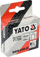Скоби до степлера YATO : h= 10 мм, b= 10.6 мм, t= 1.2 мм, уп. 1000 шт. [50/100] YT-7024
