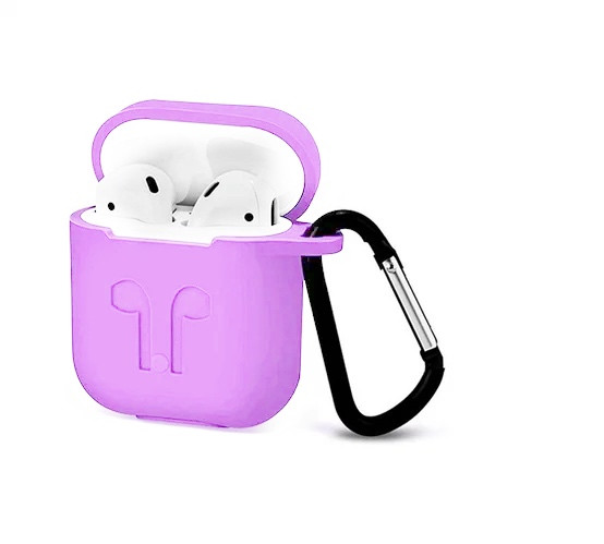 Чохол для навушників AirPods 1/2 рожево-ліловий, фото 1