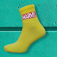 Високі шкарпетки з принтом marvell жовтий 40-44