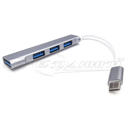 HUB міні Type-C to 4-Port USB 3.0 (преміум), фото 2