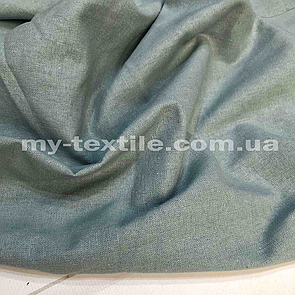 Лляна тканина однотон натуральна бавовна з віскозою 140 см Світло-оливкова