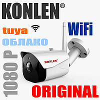 WiFi камера уличная 2Мп 1080p KONLEN QC5, облако Tuya, SD 128Гб, подсветка ИК 15м. Для WiFi сигнализаций TUYA