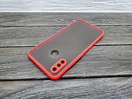 Матовий чохол бампер для Huawei P Smart Plus червоний протиударний захист камери