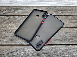 Матовий чохол бампер для Huawei P Smart Plus чорний протиударний захист камери