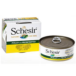 Schesir (Шезир) ФІЛЕ КУРКИ C ШИНКОЮ (Chicken Ham) консерви для собак, банка 150гр.